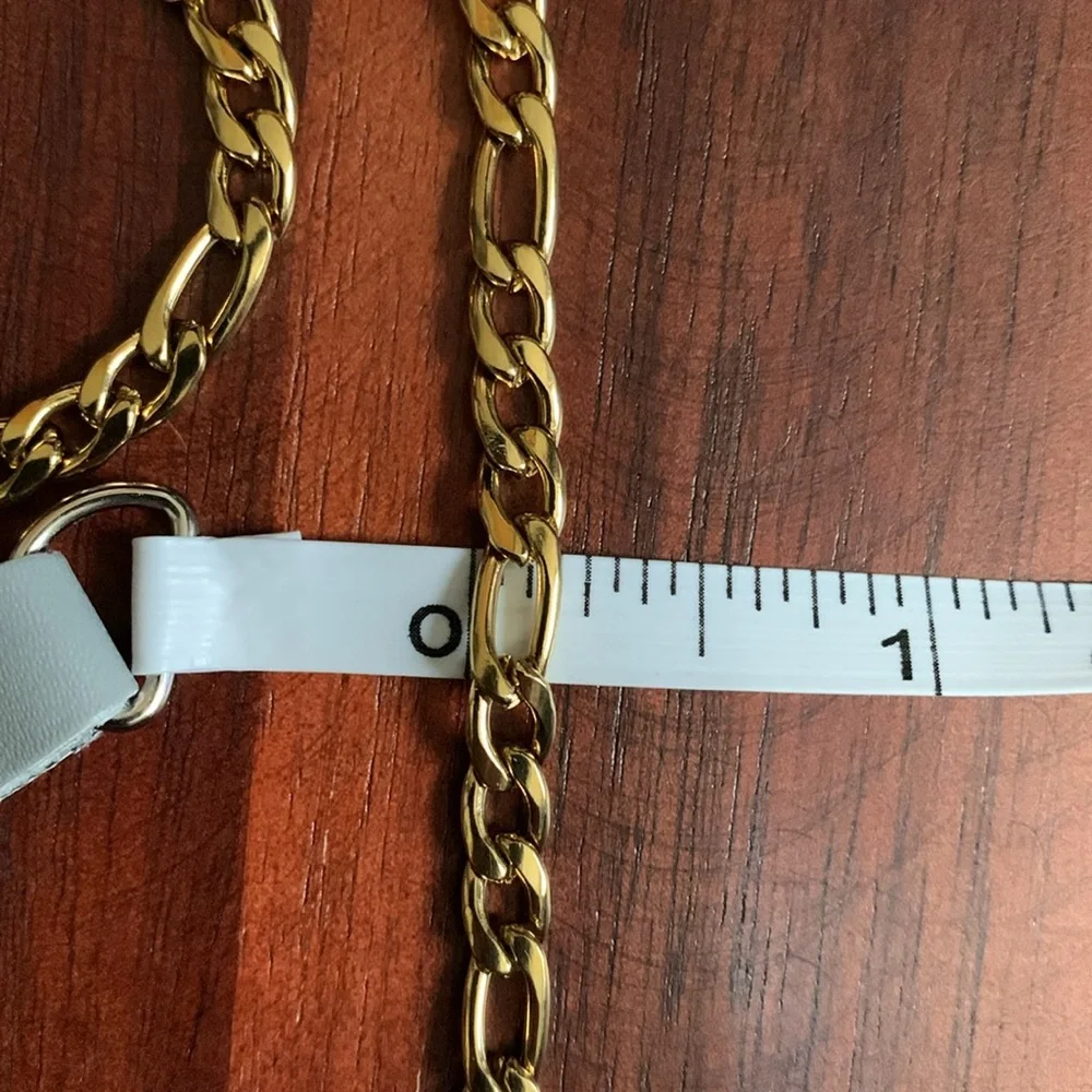 HZMAN 24K gold plated stainless steel figaro chain necklace